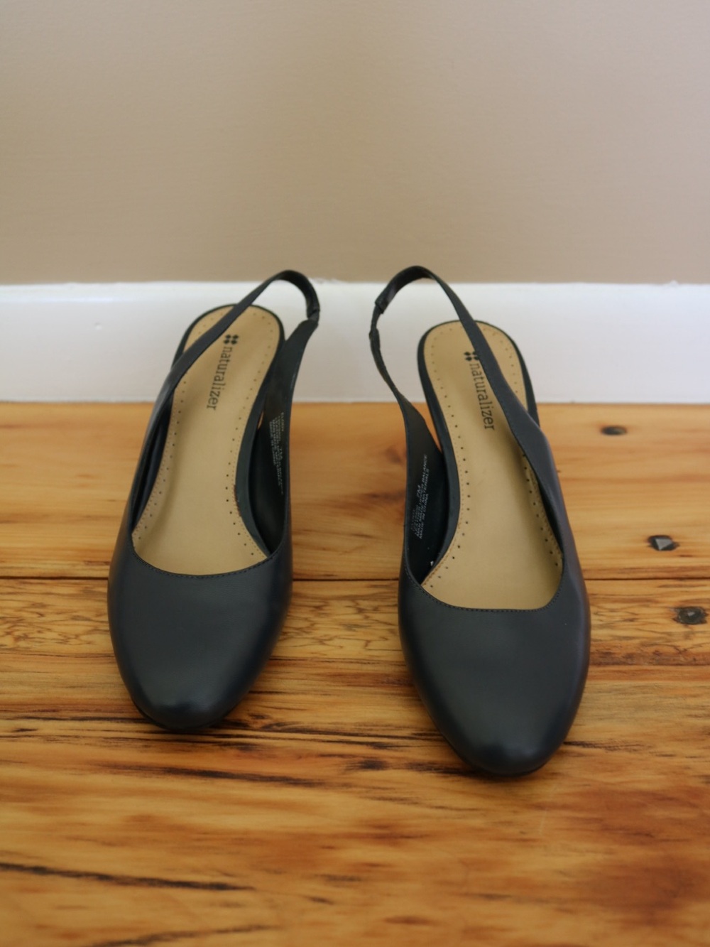 Naturalizer Black Leather Slingback Mules NWOT